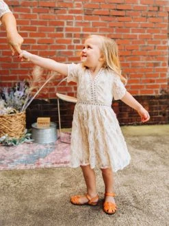 D & J Industries Girls Angel Eyes Dress - Ivory