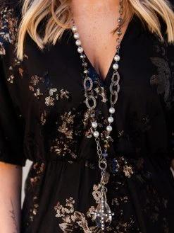 D & J Industries Sequin Secret Top - Black Clothing 9 D & J Industries Sequin Secret Top - Black Clothing