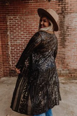 Dongguan Haohoo Clothing CO., Ltd Pre-Orders PREORDER The Royal Sequin Duster - Black 14 Dongguan Haohoo Clothing CO., Ltd Pre-Orders PREORDER The Royal Sequin Duster - Black