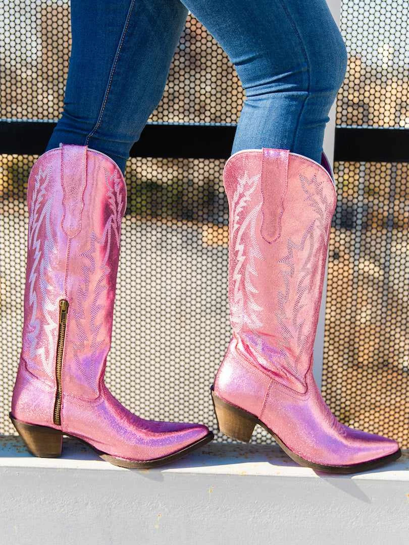 Prachi Leather PREORDER Just Call Me Dolly Pink Cowgirl Boots 6 Prachi Leather PREORDER Just Call Me Dolly Pink Cowgirl Boots