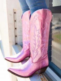 Prachi Leather PREORDER Just Call Me Dolly Pink Cowgirl Boots