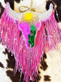 Southern Custom Designs Hand Painted Steer Sunset Fringe Freshie New Arrivals