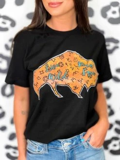 4B Custom Designs LLC Born Wild Live Free T Shirt