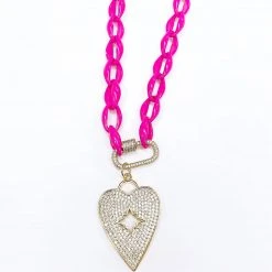 Treasure Jewels, Inc. Blinging Heart Pink Necklace