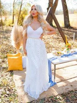 D & J Industries Dreaming Of Love — Western Wedding Dress In White Bridal