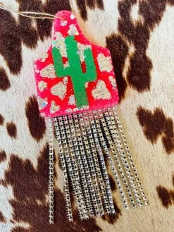 Southern Custom Designs New Arrivals Neon Cow Tag And Bling Fringe Freshie