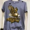 Country Deep Tees Free Bird Distressed Tee - Vintage Blue