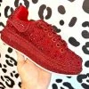 Azalea Wang Glittery Red Chic Sneakers