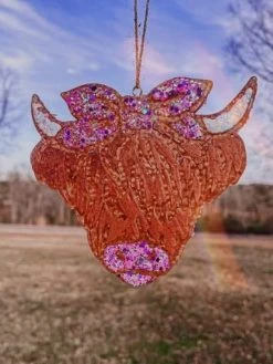 Southern Custom Designs Sparkly Highland Cow Freshie