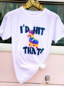 Bling-A-Gogo I'd Hit That Tee - White