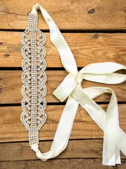 Luxe Apparel Bridal Infinite Belt - Pure Ribbon And Gold X3