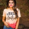 Bling-A-Gogo Not Today Satan Dipped Tee - Banana Cream/Raspberry Tees