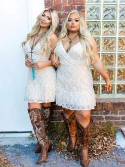 D & J Industries Bridal One Of The Good Ones — Boho Mini Dress In White