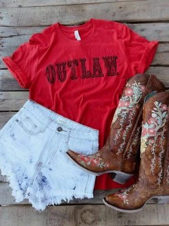 Bling-A-Gogo Outlaw Tee - RED Tees