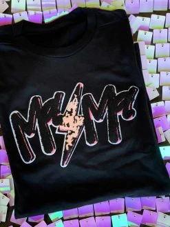 Bling-A-Gogo Mama Lightning Patch T-shirt - Black New Arrivals