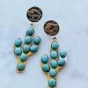 Southern Grace New Arrivals Walking The Turquoise Trails Cactus Earrings