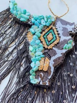 Southern Custom Designs Accessories Teal Beaded Steer Freshie
