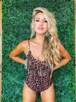 Sylon Fashion Co, Ltd New Arrivals One Piece Leopard Fringe Swimsuit