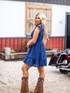 D & J Industries Born Ready Dress - Navy Blue Deal Of The Day