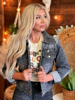 Dongguan Haohoo Clothing CO., Ltd The Jean Jacket - Leopard Vintage Black