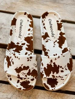 Olem Shoe Corporation Foxy Sandal Slides - Cow Print