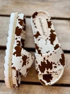 Olem Shoe Corporation Foxy Sandal Slides - Cow Print