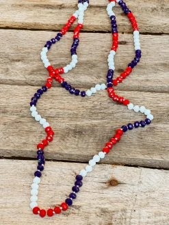 Southern Grace New Arrivals Double Wrapped Patriotic Beaded Necklace