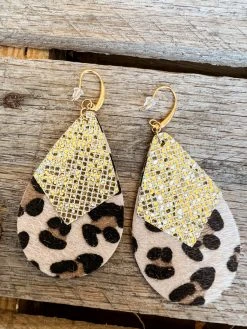 Southern Grace Gold And Leopard Teardrop Earrings New Arrivals