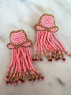 Treasure Jewels, Inc. Pink Fringe Beaded Earrings