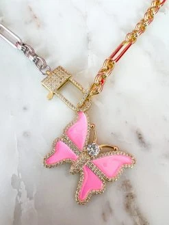 Treasure Jewels, Inc. Precious Two Toned Pink Butterfly Necklace New Arrivals