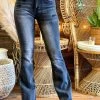 Special A Summer Fever Collection Mid Rise Boot Cut Distressed Jeans - Vintage Black