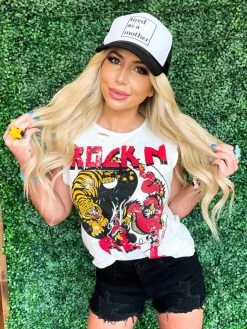 Country Deep Clothing Rock N Roll Distressed Tank