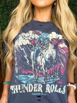 Country Deep Thunder Rolls Distressed Tee