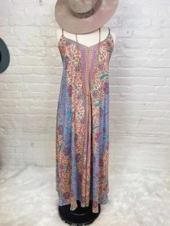 Fashion Fuse Print Tie-Back Maxi Dress - Pink Clothing