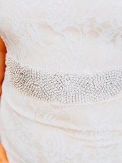 Luxe Apparel Bridal Rhinestone Crowning Moment Belt X3 - Pure Ribbon With Silver