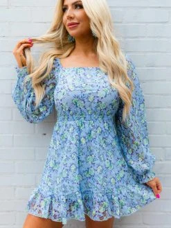 D & J Industies Co., LTD. All Squared Away Dress - Lavender Floral