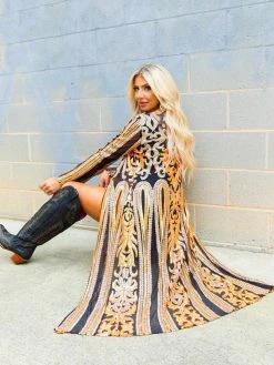 Dongguan Haohoo Clothing CO., Ltd Pre-Orders PREORDER The Royal Sequin Duster - Orange And Gold