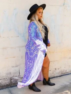 Dongguan Haohoo Clothing CO., Ltd PREORDER The Royal Sequin Duster — Iridescent Purple