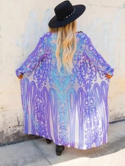 Dongguan Haohoo Clothing CO., Ltd PREORDER The Royal Sequin Duster — Iridescent Purple