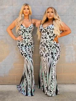 D & J Industries Co., LTD. Pre-Orders PREORDER Midnight Marina Bubblegum And Black Sequin Dress