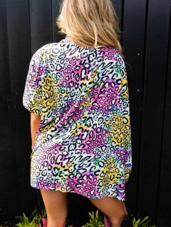 D & J Industies Co., LTD. Actin Up Kimono - Multi Leopard