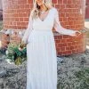 D & J Industries Speechless Dress -Long Sleeve White Dress Bridal