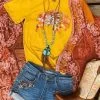 Benita Ceceille The Drifter Buffalo Tee - Mustard