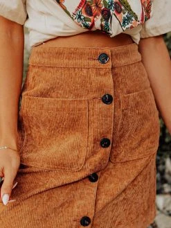 Dongguan Haohoo Clothing CO., Ltd The Southern Corduroy Skirt - Camel Sale!