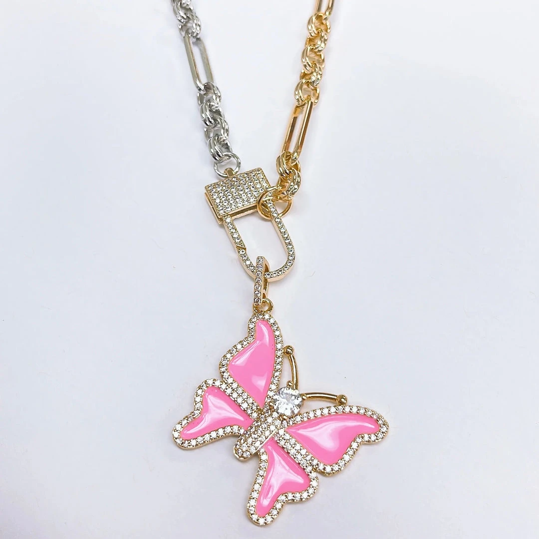 Treasure Jewels, Inc. Precious Two Toned Pink Butterfly Necklace New Arrivals 5 Treasure Jewels, Inc. Precious Two Toned Pink Butterfly Necklace New Arrivals