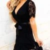 D & J Industries Wrapped Up In Your Arms Lace Dress - Black