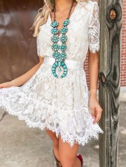 Southern Fried Chics Wrapped Up In Your Arms Lace Dress Bridal