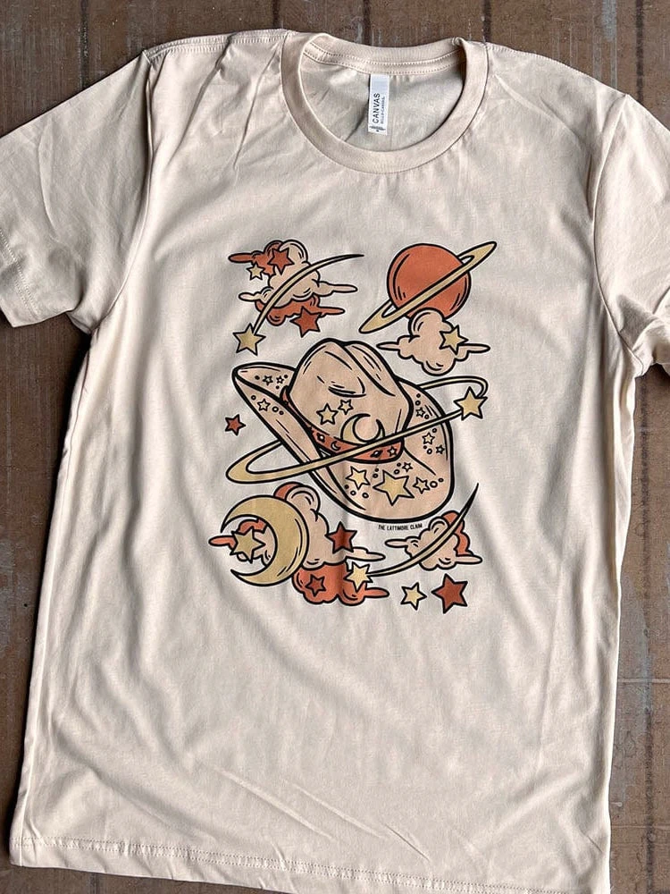 Miss Mud Pie Cosmic Hat With Stars T-shirt 3 Miss Mud Pie Cosmic Hat With Stars T-shirt