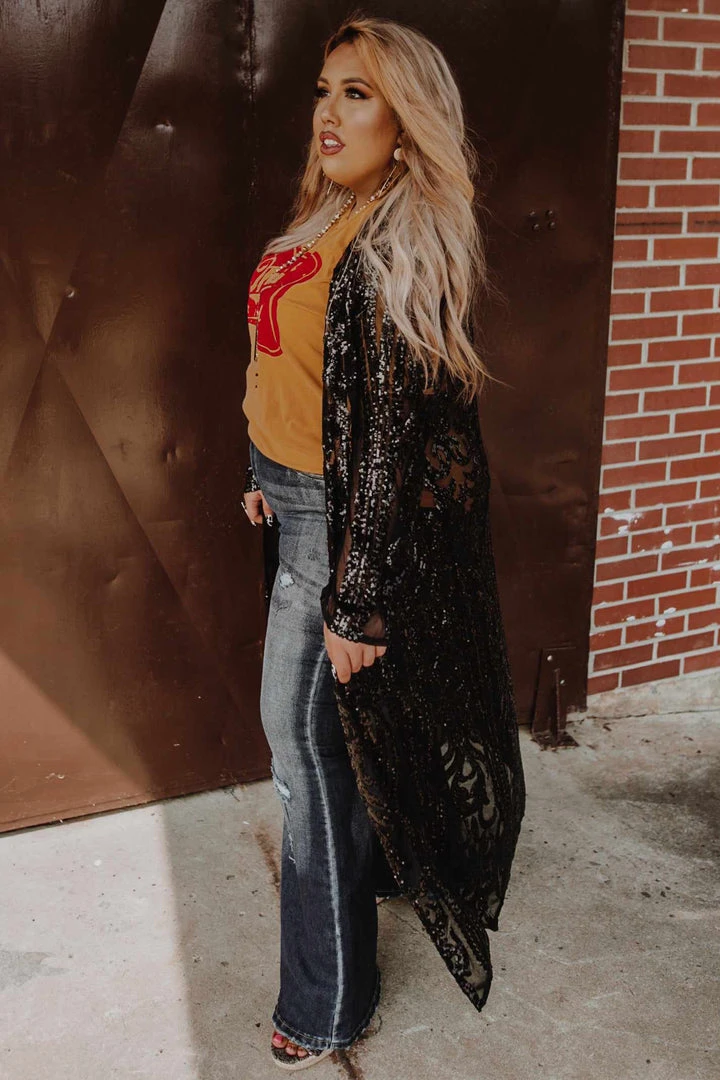 Dongguan Haohoo Clothing CO., Ltd Pre-Orders PREORDER The Royal Sequin Duster - Black 11 Dongguan Haohoo Clothing CO., Ltd Pre-Orders PREORDER The Royal Sequin Duster - Black