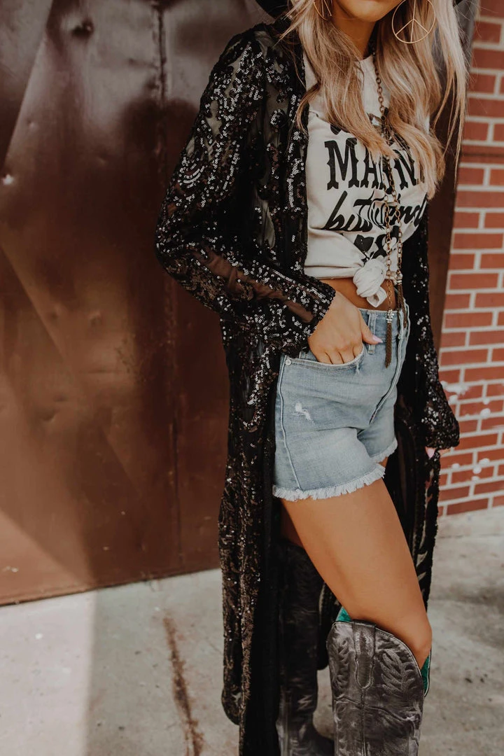 Dongguan Haohoo Clothing CO., Ltd Pre-Orders PREORDER The Royal Sequin Duster - Black 10 Dongguan Haohoo Clothing CO., Ltd Pre-Orders PREORDER The Royal Sequin Duster - Black